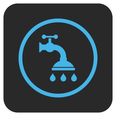 Duş musluk düz kare vektör simgesi