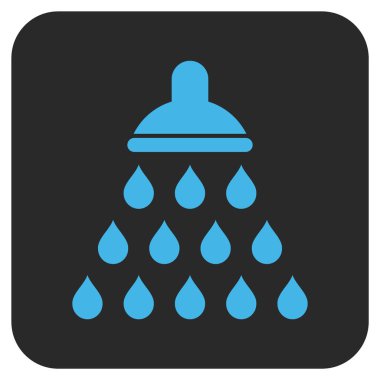 Duş düz kare vektör simgesi