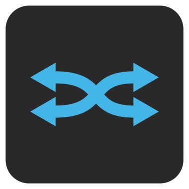 Shuffle okları yatay düz kare vektör simgesi