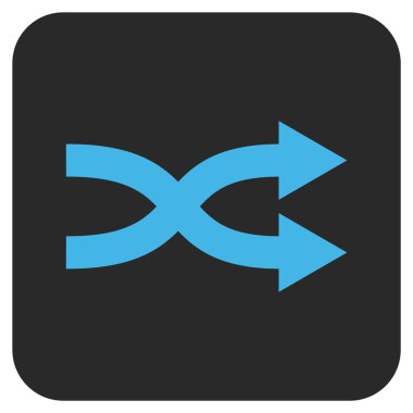 Shuffle oklar sağ düz vektör simgesi kare