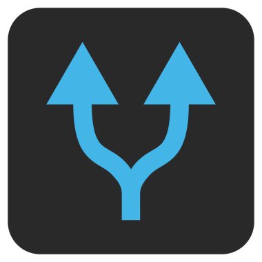 Düz kare vektör simge yukarı okları bölme