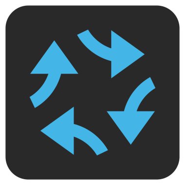 Oklar düz kare vektör simge girdap