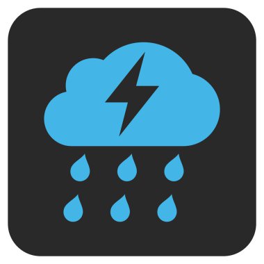 Fırtına düz kare vektör simgesi