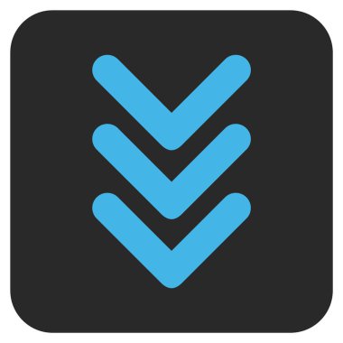 Vektör simge düz aşağı çift ok ucu kare