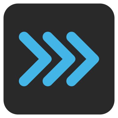 Sağa üçlü ok ucu düz vektör simgesi kare