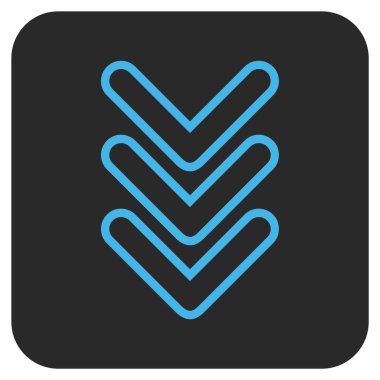 İşaretçi aşağı düz kare vektör simge üçlü