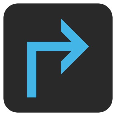 Vektör simge düz kare sağa dönün