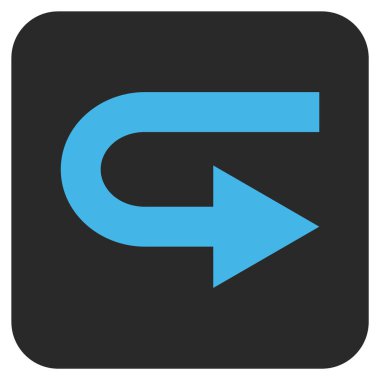 Vektör simge düz kare sağa dönün