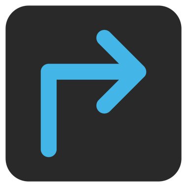 Vektör simge düz kare sağa dönün