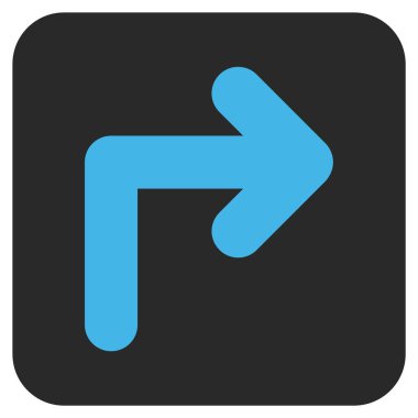 Vektör simge düz kare sağa dönün