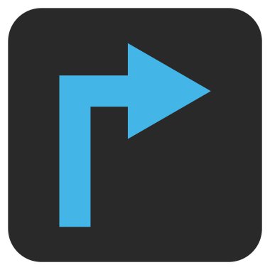 Vektör simge düz kare sağa dönün