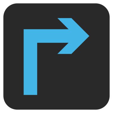 Vektör simge düz kare sağa dönün