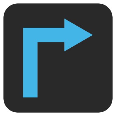 Vektör simge düz kare sağa dönün