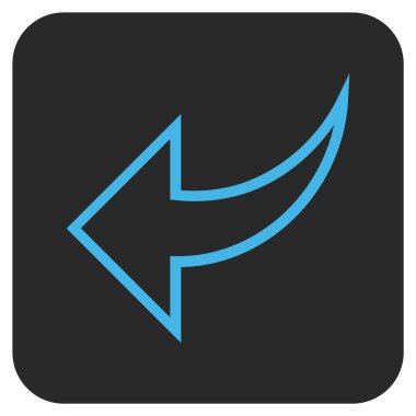 Düz kare vektör simgesi geri al