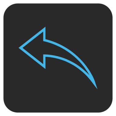 Düz kare vektör simgesi geri al