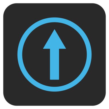 Yukarı yönlü ok düz kare vektör simgesi