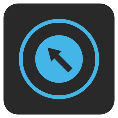 Yuvarlak yukarı sağdan sola ok düz kare vektör simgesi