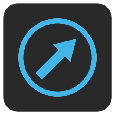 Yukarı sağ yuvarlak ok düz kare vektör simgesi