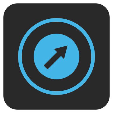 Yukarı sağ yuvarlak ok düz kare vektör simgesi