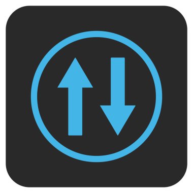 Dikey Çevir oklar düz kare vektör simgesi