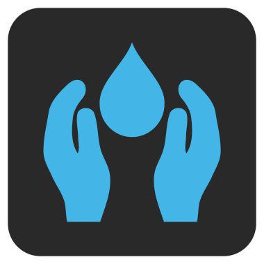 Su bakımı düz kare vektör simgesi