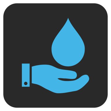 Vektör simge su hizmet düz kare