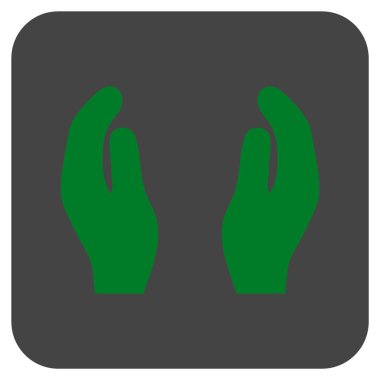 Alkış eller düz kare vektör simgesi