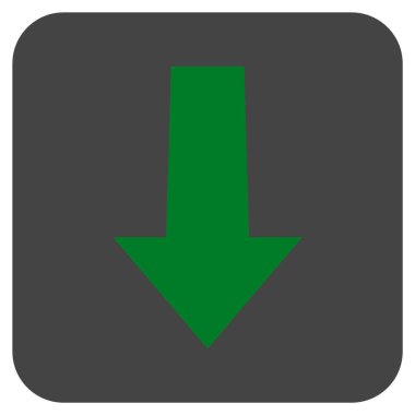 Düz aşağı ok vektör simgesi kare