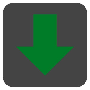 Düz aşağı ok vektör simgesi kare