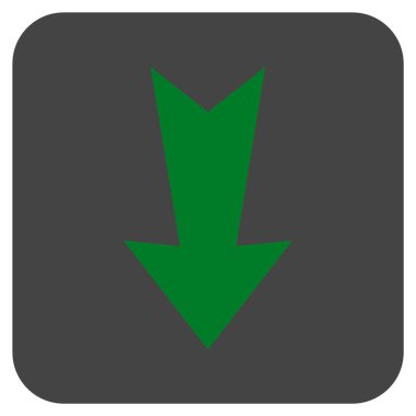 Düz aşağı ok vektör simgesi kare