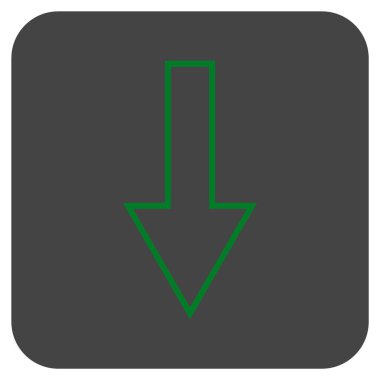 Düz aşağı ok vektör simgesi kare