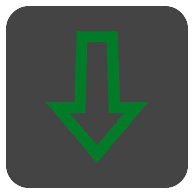 Düz aşağı ok vektör simgesi kare