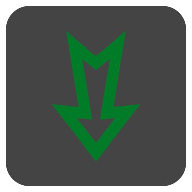 Düz aşağı ok vektör simgesi kare