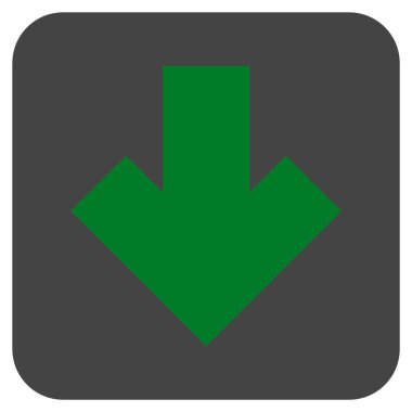 Düz aşağı ok vektör simgesi kare