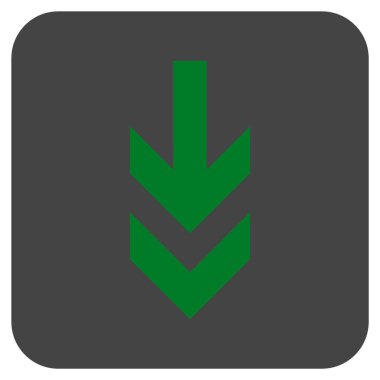 Düz aşağı ok vektör simgesi kare