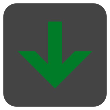 Düz aşağı ok vektör simgesi kare