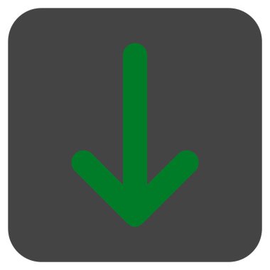 Düz aşağı ok vektör simgesi kare