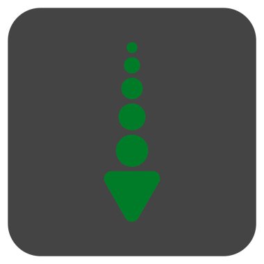 Düz aşağı ok vektör simgesi kare