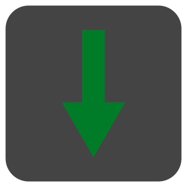 Düz aşağı ok vektör simgesi kare