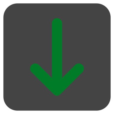 Düz aşağı ok vektör simgesi kare