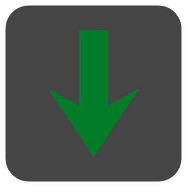 Düz aşağı ok vektör simgesi kare