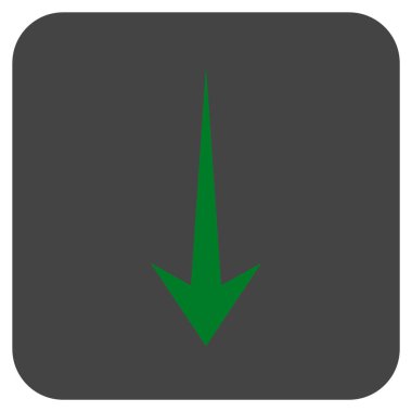 Düz aşağı ok vektör simgesi kare