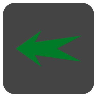 Düz sol ok vektör simgesi kare