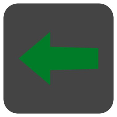 Düz sol ok vektör simgesi kare