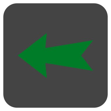 Düz sol ok vektör simgesi kare