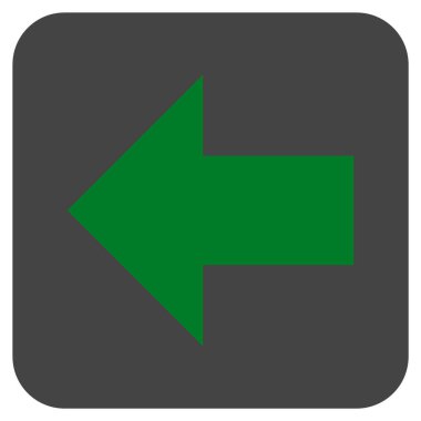 Düz sol ok vektör simgesi kare