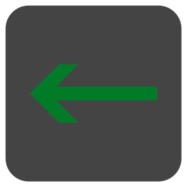 Düz sol ok vektör simgesi kare