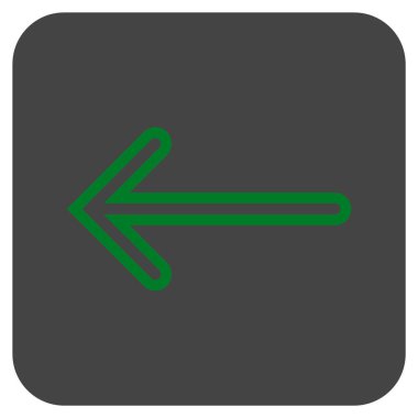 Düz sol ok vektör simgesi kare