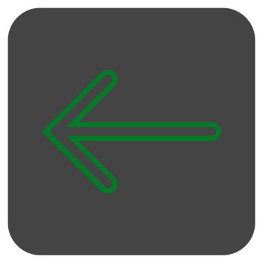 Düz sol ok vektör simgesi kare