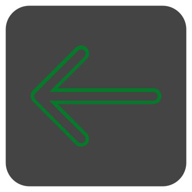 Düz sol ok vektör simgesi kare